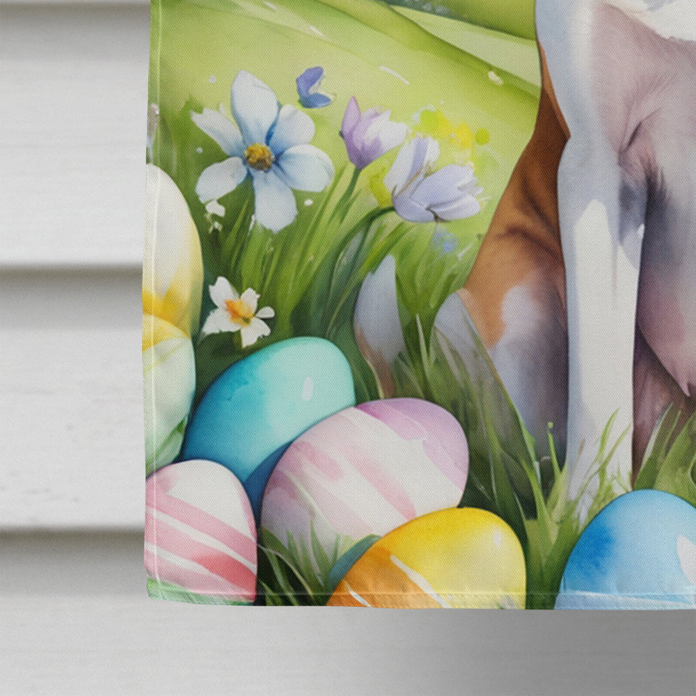 English Foxhound Easter Egg Hunt House Flag 28x40 Porch Sleeve Pole Decorative Outside Yard Banner Artwork Wall Hanging, Polyester