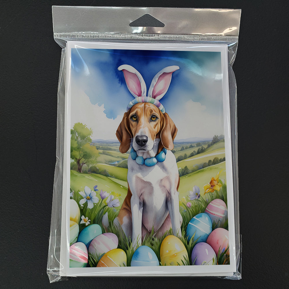 English Foxhound Easter Egg Hunt Greeting Cards Pack of 8 Blank Cards with Envelopes Whimsical A7 Size 5x7