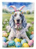 English Setter Easter Egg Hunt House Flag 28x40 Porch Sleeve Pole Decorative Outside Yard Banner Artwork Wall Hanging, Polyester