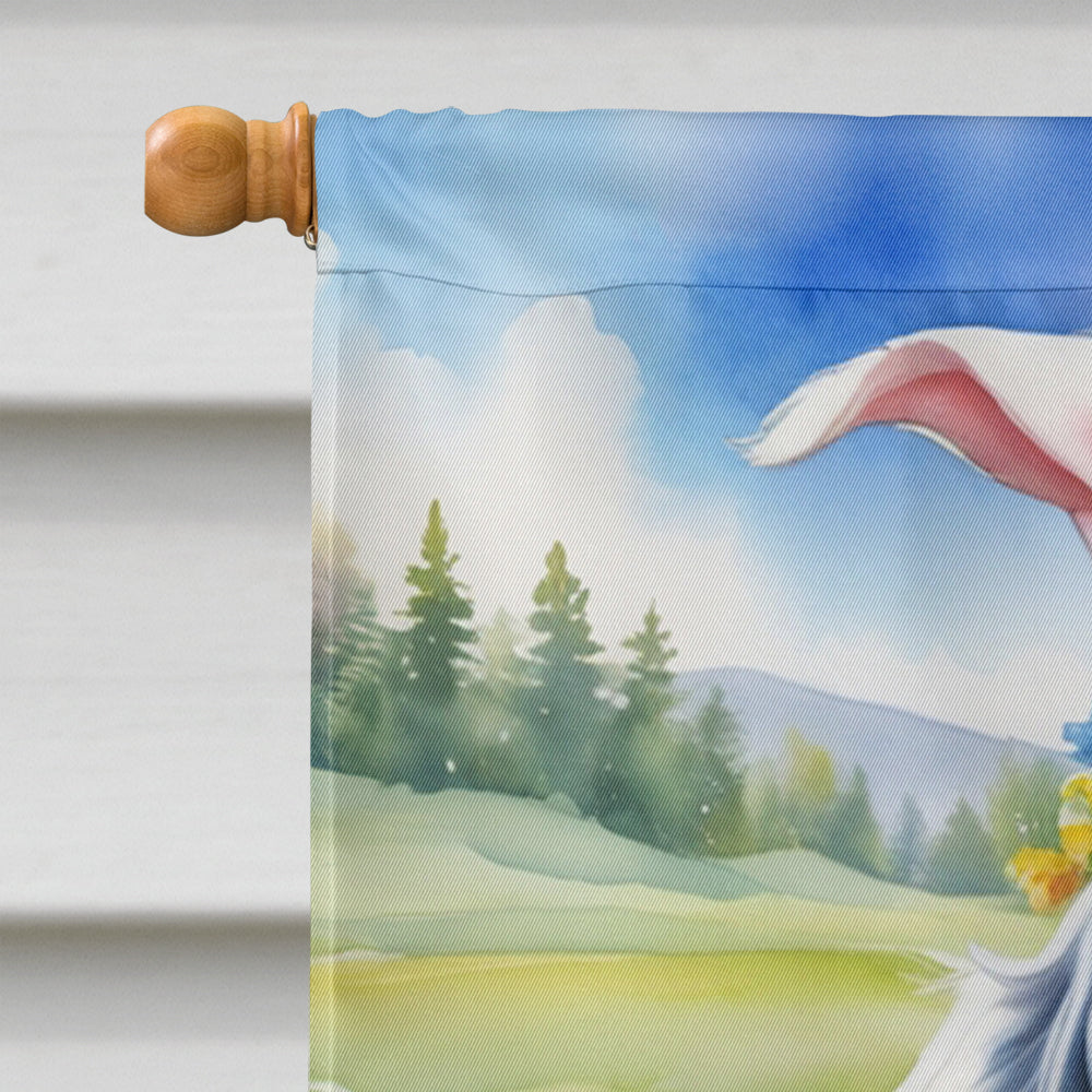 English Setter Easter Egg Hunt House Flag 28x40 Porch Sleeve Pole Decorative Outside Yard Banner Artwork Wall Hanging, Polyester