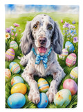 English Setter Easter Egg Hunt House Flag 28x40 Porch Sleeve Pole Decorative Outside Yard Banner Artwork Wall Hanging, Polyester