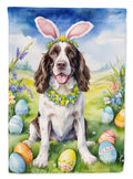 English Springer Spaniel Easter Egg Hunt House Flag 28x40 Porch Sleeve Pole Decorative Outside Yard Banner Artwork Wall Hanging, Polyester