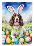 English Springer Spaniel Easter Egg Hunt House Flag 28x40 Porch Sleeve Pole Decorative Outside Yard Banner Artwork Wall Hanging, Polyester