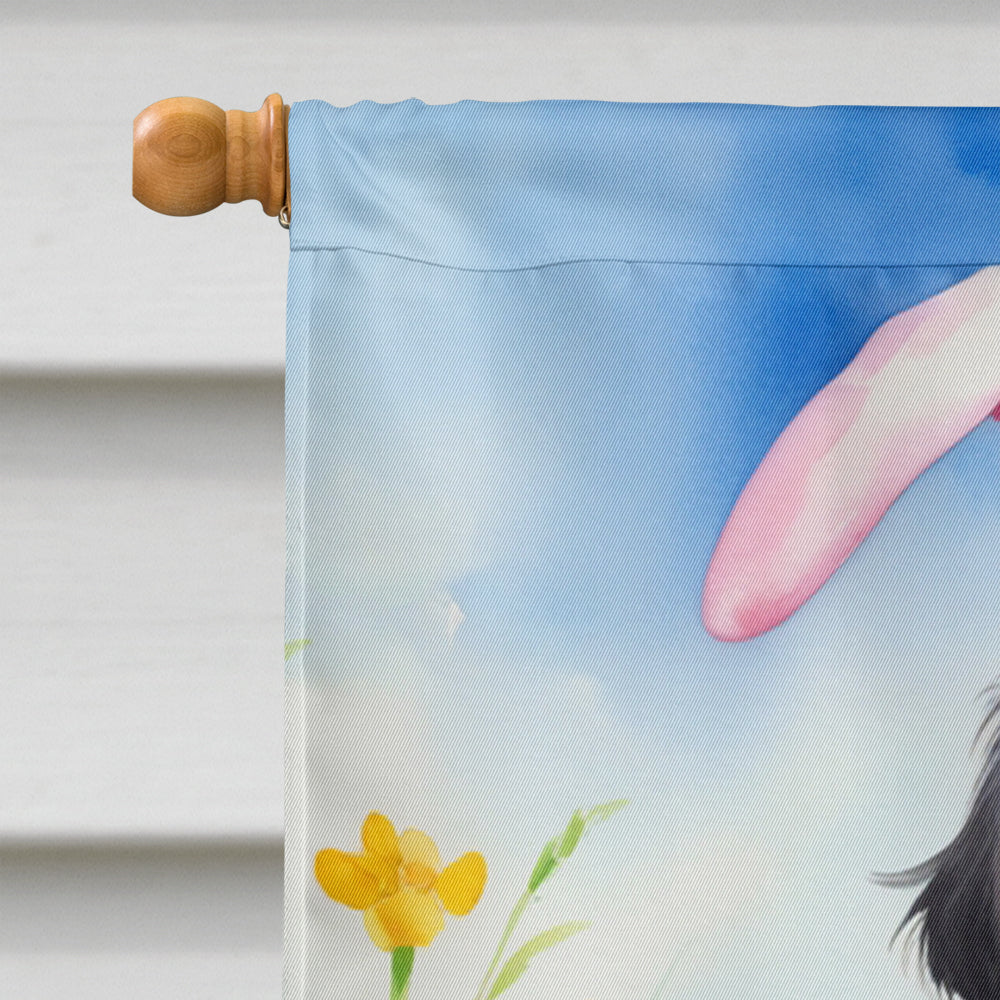 Flat-Coated Retriever Easter Egg Hunt House Flag 28x40 Porch Sleeve Pole Decorative Outside Yard Banner Artwork Wall Hanging, Polyester