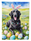 Flat-Coated Retriever Easter Egg Hunt House Flag 28x40 Porch Sleeve Pole Decorative Outside Yard Banner Artwork Wall Hanging, Polyester
