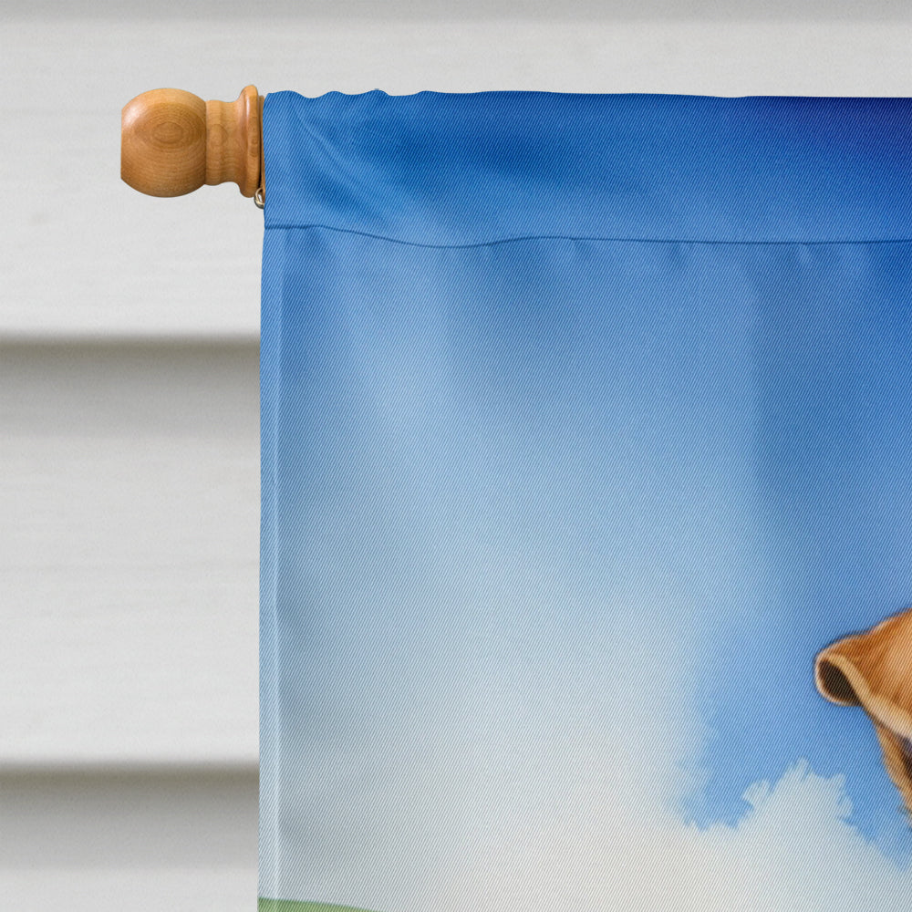 Fox Terrier Easter Egg Hunt House Flag 28x40 Porch Sleeve Pole Decorative Outside Yard Banner Artwork Wall Hanging, Polyester