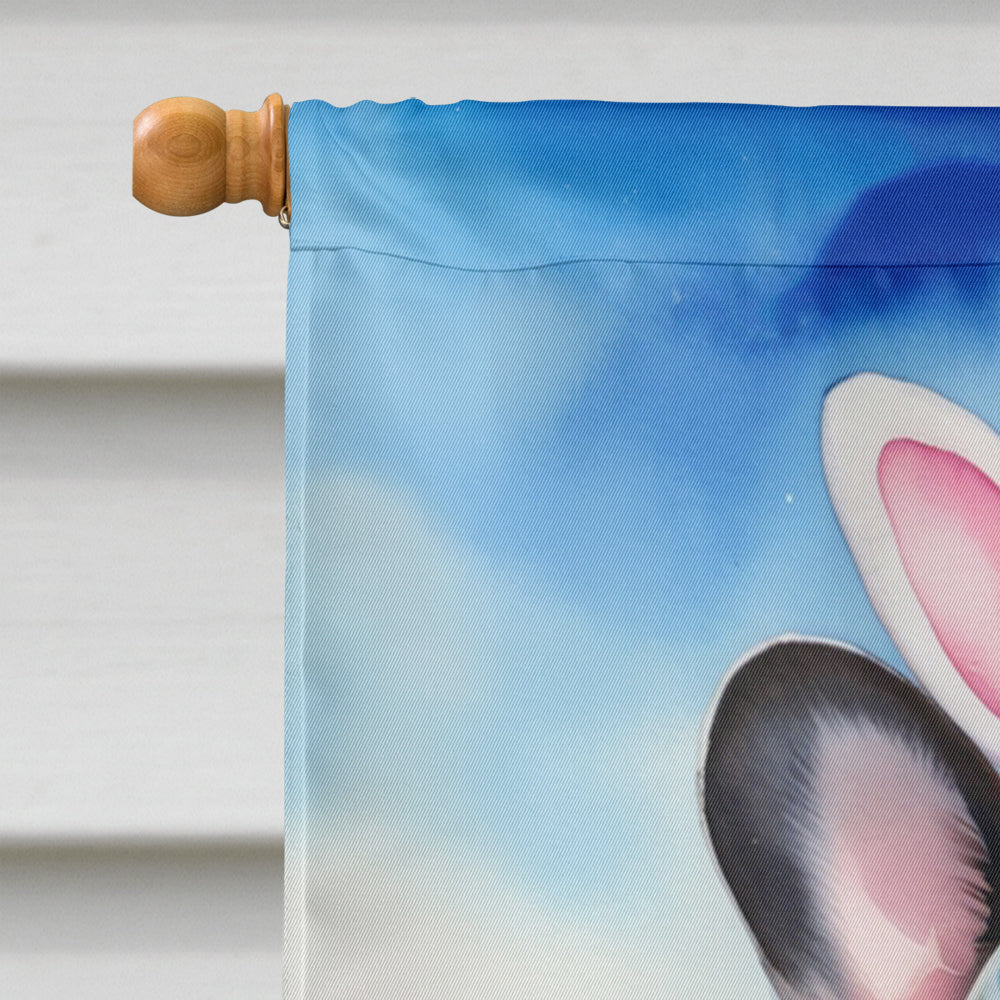 French Bulldog Easter Egg Hunt House Flag 28x40 Porch Sleeve Pole Decorative Outside Yard Banner Artwork Wall Hanging, Polyester