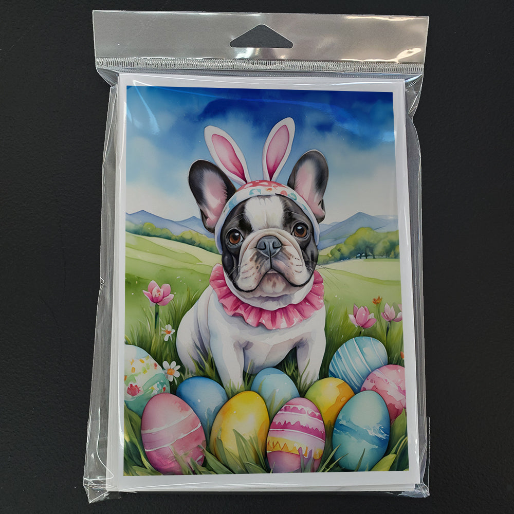 French Bulldog Easter Egg Hunt Greeting Cards Pack of 8 Blank Cards with Envelopes Whimsical A7 Size 5x7
