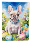 French Bulldog Easter Egg Hunt House Flag 28x40 Porch Sleeve Pole Decorative Outside Yard Banner Artwork Wall Hanging, Polyester