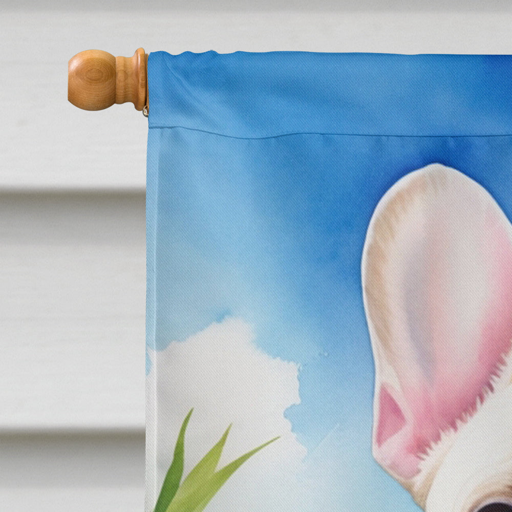 French Bulldog Easter Egg Hunt House Flag 28x40 Porch Sleeve Pole Decorative Outside Yard Banner Artwork Wall Hanging, Polyester