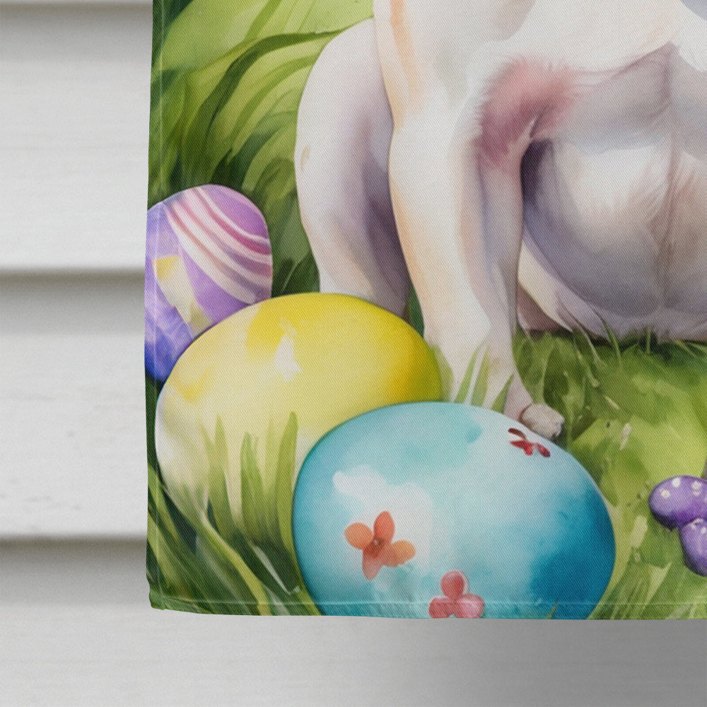 French Bulldog Easter Egg Hunt House Flag 28x40 Porch Sleeve Pole Decorative Outside Yard Banner Artwork Wall Hanging, Polyester