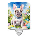 French Bulldog Easter Egg Hunt Ceramic Night Light Compact, UL-Certified, Ideal for Bedroom, Bathroom, Nursery, Hallway, Kitchen, 6x4x3, Multicolor