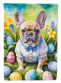 French Bulldog Easter Egg Hunt House Flag 28x40 Porch Sleeve Pole Decorative Outside Yard Banner Artwork Wall Hanging, Polyester