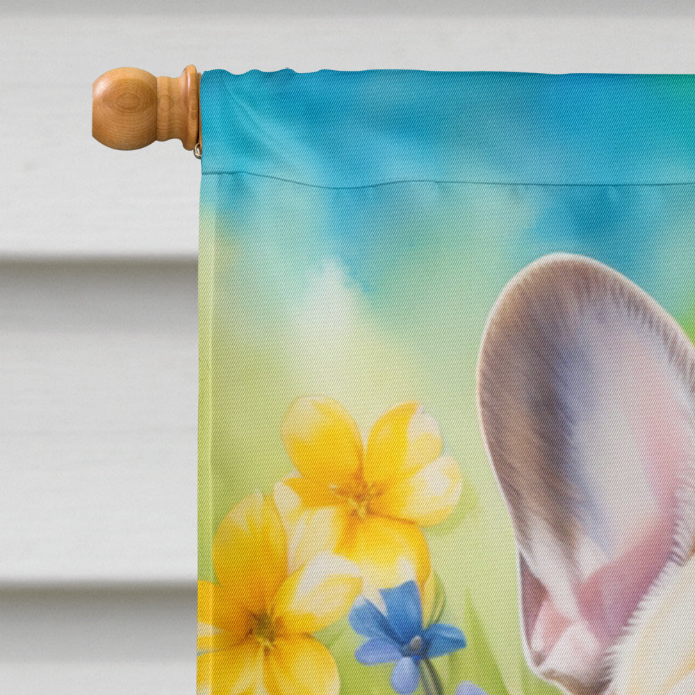French Bulldog Easter Egg Hunt House Flag 28x40 Porch Sleeve Pole Decorative Outside Yard Banner Artwork Wall Hanging, Polyester