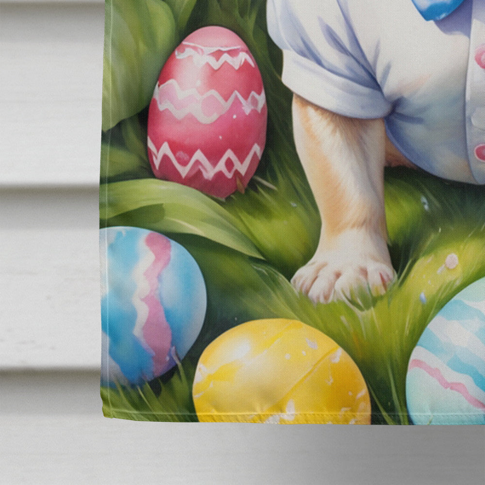 French Bulldog Easter Egg Hunt House Flag 28x40 Porch Sleeve Pole Decorative Outside Yard Banner Artwork Wall Hanging, Polyester