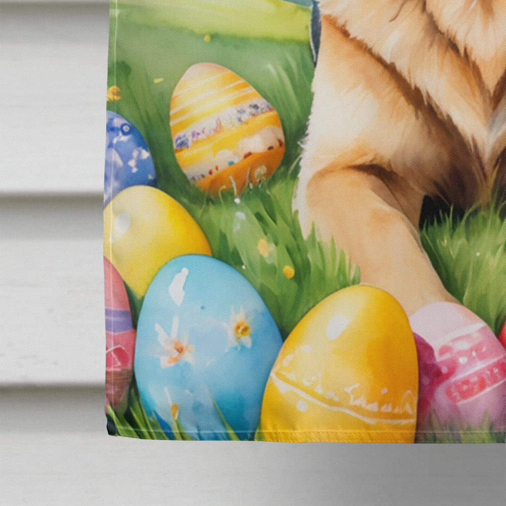 German Shepherd Easter Egg Hunt House Flag 28x40 Porch Sleeve Pole Decorative Outside Yard Banner Artwork Wall Hanging, Polyester