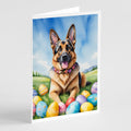 German Shepherd Easter Egg Hunt Greeting Cards Pack of 8 Blank Cards with Envelopes Whimsical A7 Size 5x7