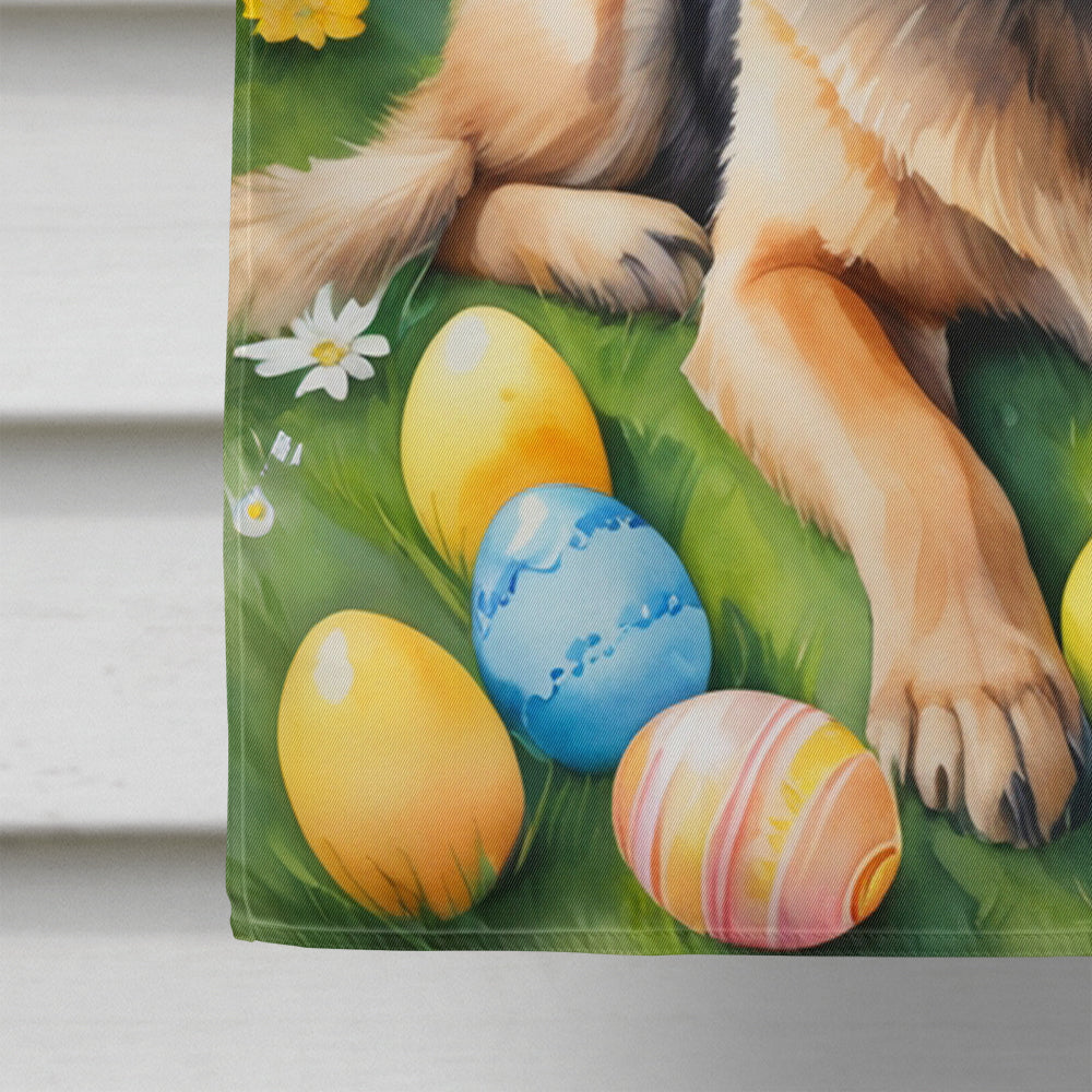 German Shepherd Easter Egg Hunt House Flag 28x40 Porch Sleeve Pole Decorative Outside Yard Banner Artwork Wall Hanging, Polyester