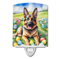 German Shepherd Easter Egg Hunt Ceramic Night Light Compact, UL-Certified, Ideal for Bedroom, Bathroom, Nursery, Hallway, Kitchen, 6x4x3, Multicolor