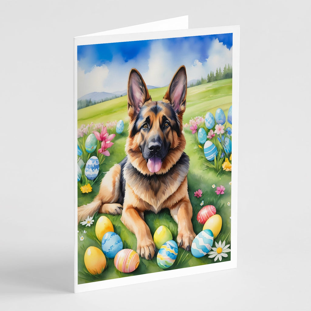 German Shepherd Easter Egg Hunt Greeting Cards Pack of 8 Blank Cards with Envelopes Whimsical A7 Size 5x7