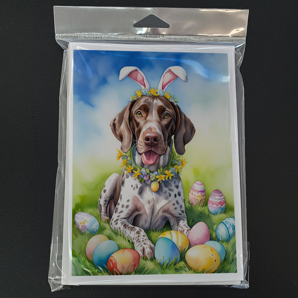 German Shorthaired Pointer Easter Egg Hunt Greeting Cards Pack of 8 Blank Cards with Envelopes Whimsical A7 Size 5x7