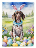 German Shorthaired Pointer Easter Egg Hunt House Flag 28x40 Porch Sleeve Pole Decorative Outside Yard Banner Artwork Wall Hanging, Polyester
