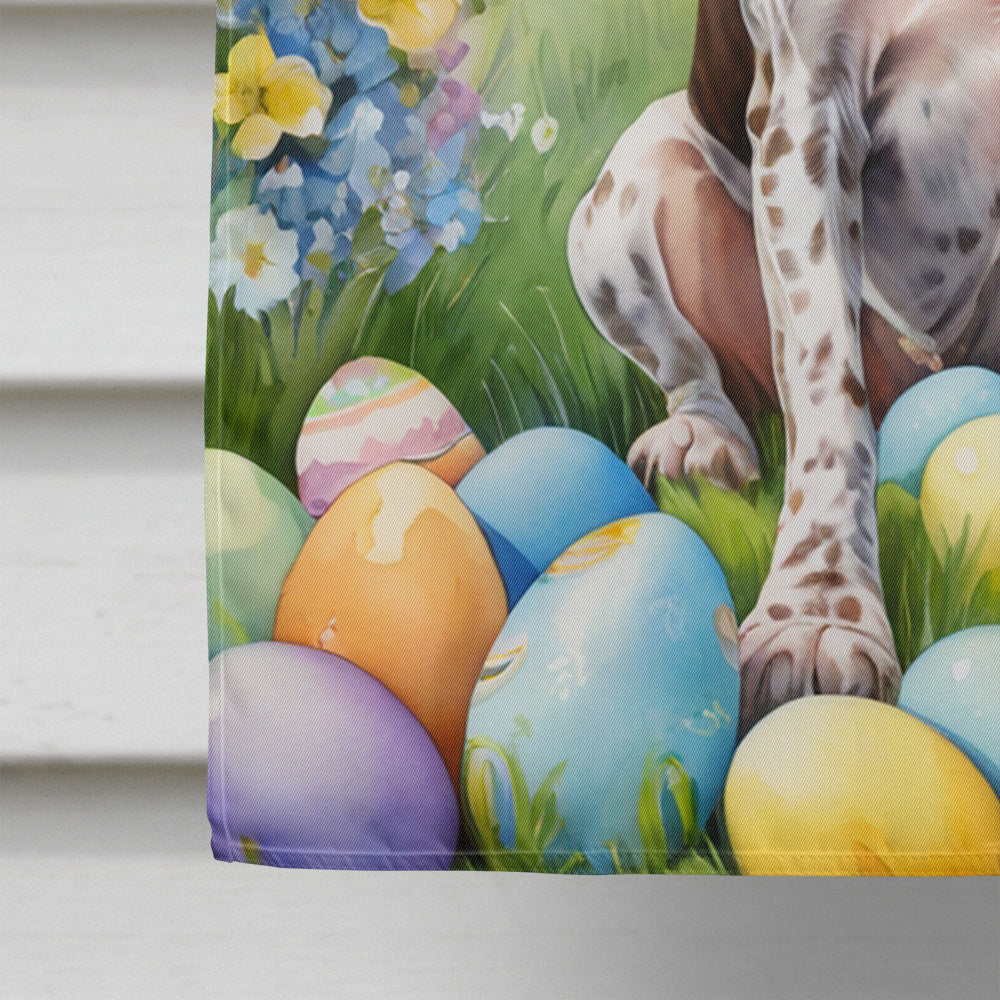 German Shorthaired Pointer Easter Egg Hunt House Flag 28x40 Porch Sleeve Pole Decorative Outside Yard Banner Artwork Wall Hanging, Polyester