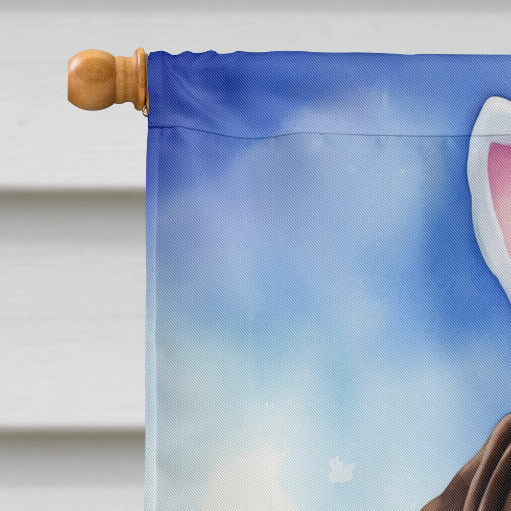 German Shorthaired Pointer Easter Egg Hunt House Flag 28x40 Porch Sleeve Pole Decorative Outside Yard Banner Artwork Wall Hanging, Polyester