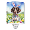 German Shorthaired Pointer Easter Egg Hunt Ceramic Night Light Compact, UL-Certified, Ideal for Bedroom, Bathroom, Nursery, Hallway, Kitchen, 6x4x3, Multicolor