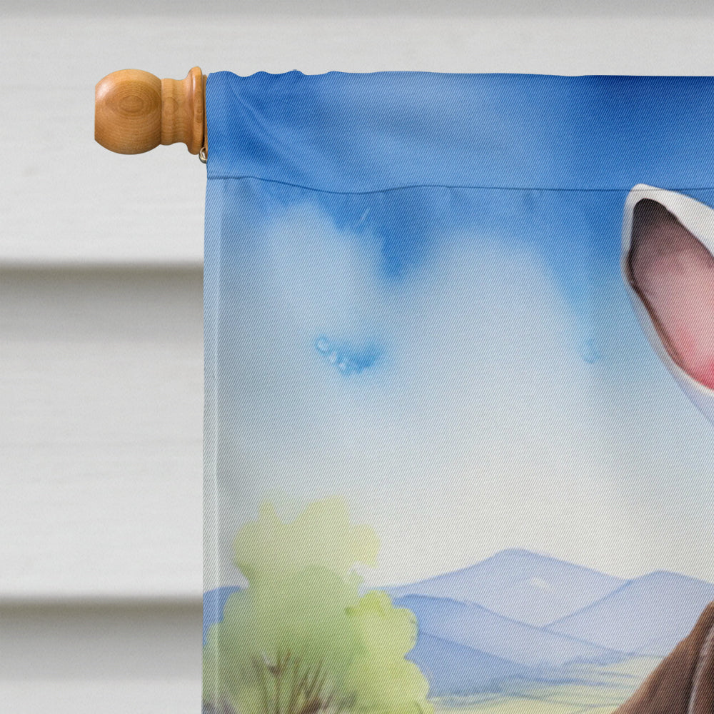 German Wirehaired Pointer Easter Egg Hunt House Flag 28x40 Porch Sleeve Pole Decorative Outside Yard Banner Artwork Wall Hanging, Polyester