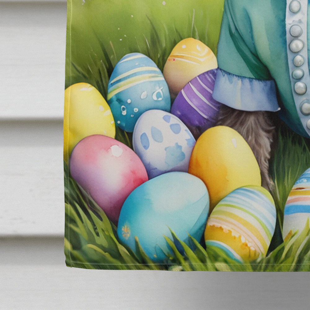 German Wirehaired Pointer Easter Egg Hunt House Flag 28x40 Porch Sleeve Pole Decorative Outside Yard Banner Artwork Wall Hanging, Polyester