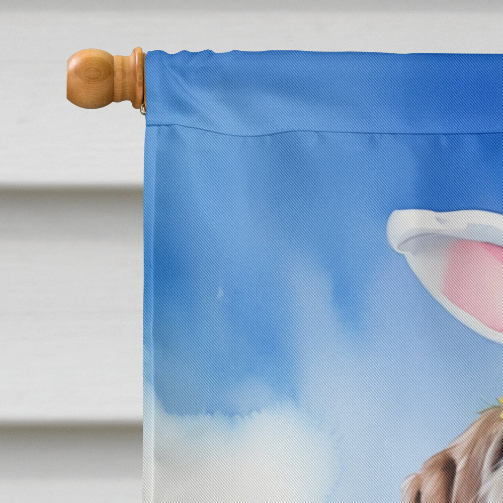 German Wirehaired Pointer Easter Egg Hunt House Flag 28x40 Porch Sleeve Pole Decorative Outside Yard Banner Artwork Wall Hanging, Polyester