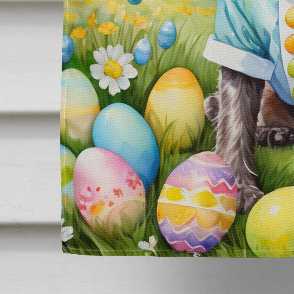 German Wirehaired Pointer Easter Egg Hunt House Flag 28x40 Porch Sleeve Pole Decorative Outside Yard Banner Artwork Wall Hanging, Polyester
