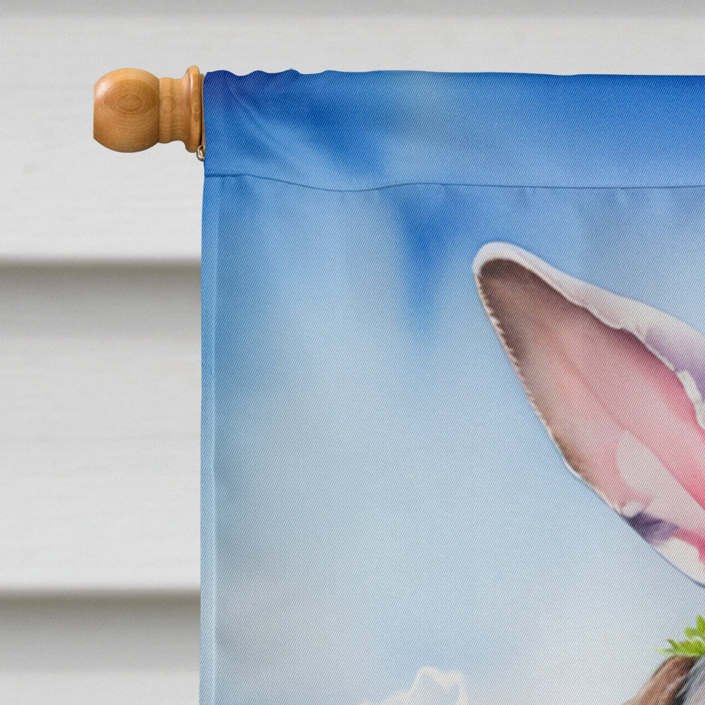 German Wirehaired Pointer Easter Egg Hunt House Flag 28x40 Porch Sleeve Pole Decorative Outside Yard Banner Artwork Wall Hanging, Polyester