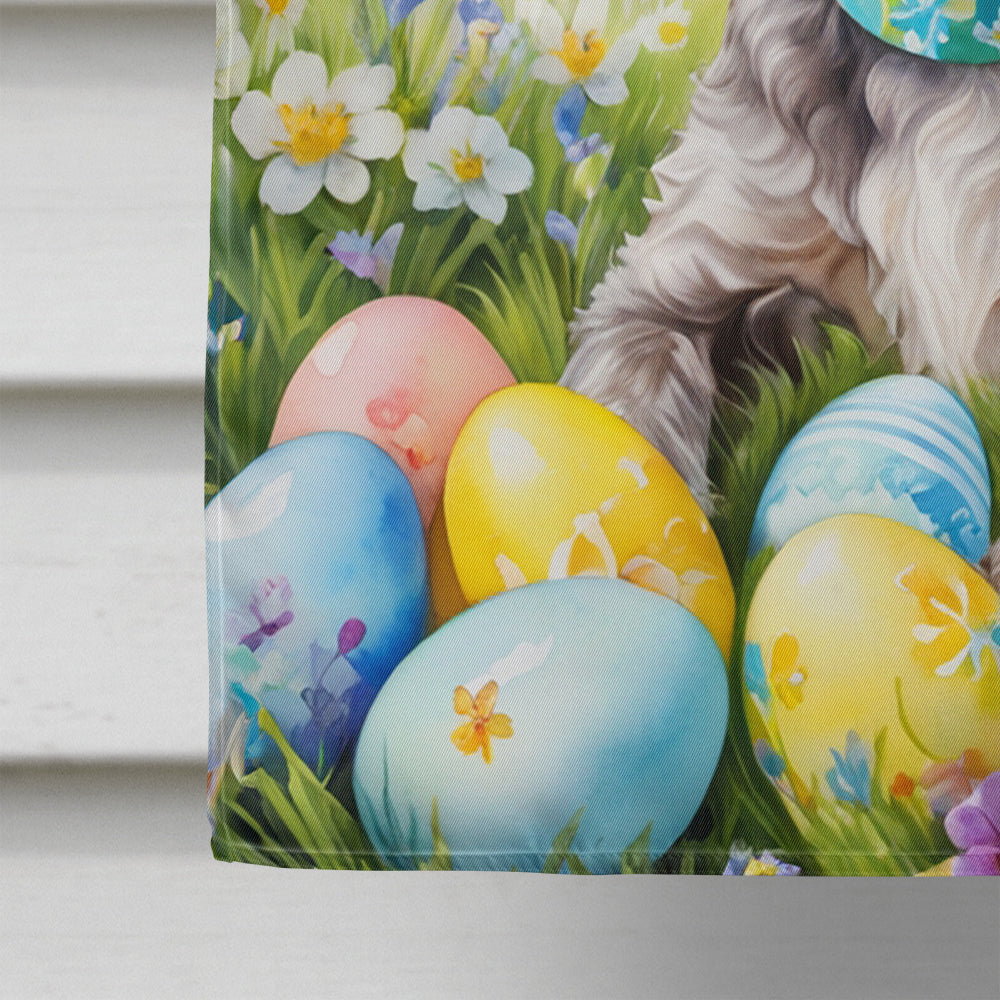 German Wirehaired Pointer Easter Egg Hunt House Flag 28x40 Porch Sleeve Pole Decorative Outside Yard Banner Artwork Wall Hanging, Polyester