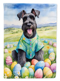 Giant Schnauzer Easter Egg Hunt House Flag 28x40 Porch Sleeve Pole Decorative Outside Yard Banner Artwork Wall Hanging, Polyester