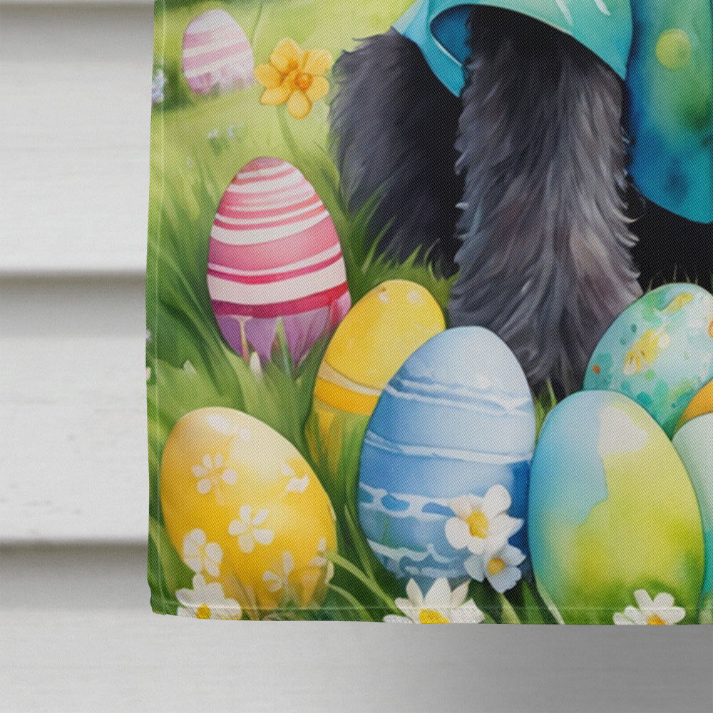 Giant Schnauzer Easter Egg Hunt House Flag 28x40 Porch Sleeve Pole Decorative Outside Yard Banner Artwork Wall Hanging, Polyester