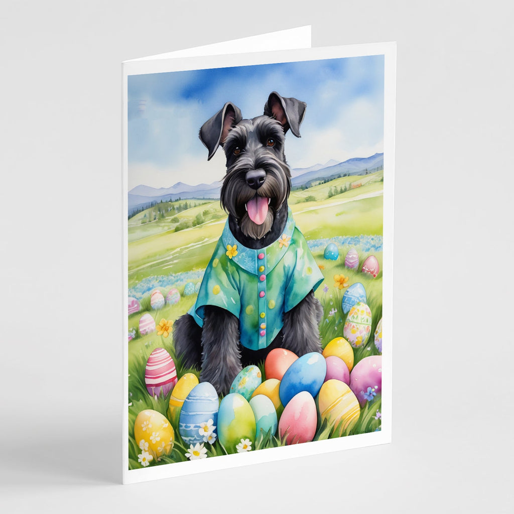 Giant Schnauzer Easter Egg Hunt Greeting Cards Pack of 8 Blank Cards with Envelopes Whimsical A7 Size 5x7