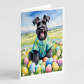 Giant Schnauzer Easter Egg Hunt Greeting Cards Pack of 8 Blank Cards with Envelopes Whimsical A7 Size 5x7