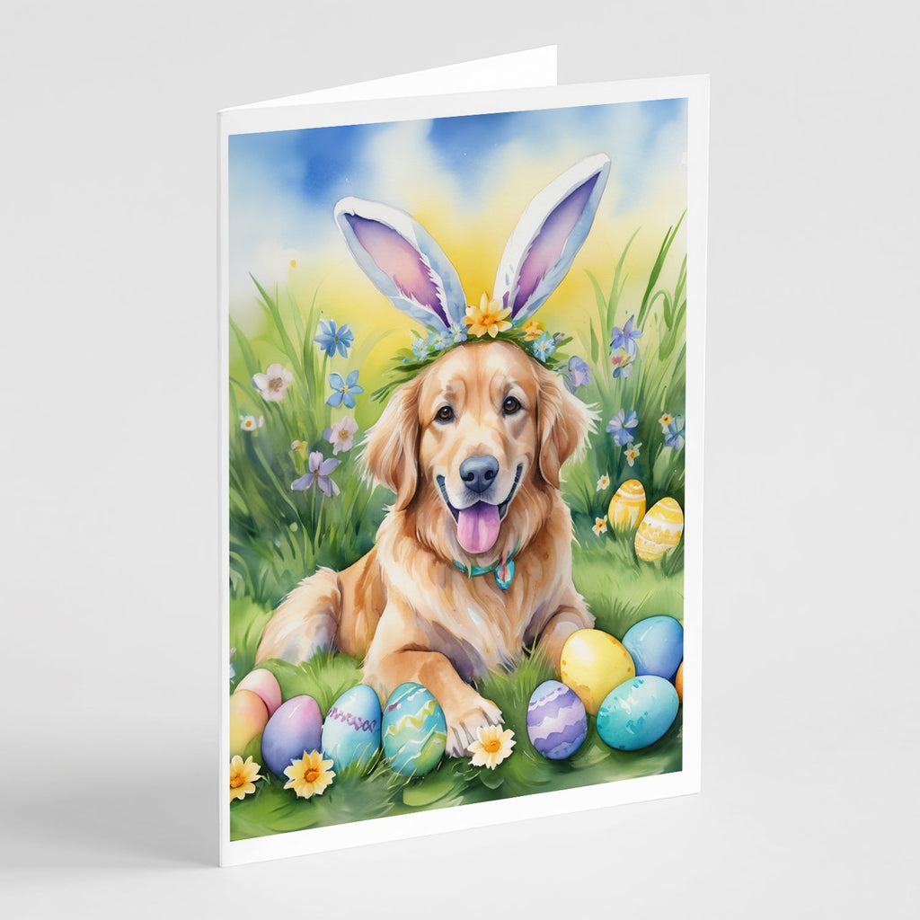 Golden Retriever Easter Egg Hunt Greeting Cards Pack of 8 Blank Cards with Envelopes Whimsical A7 Size 5x7