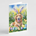 Golden Retriever Easter Egg Hunt Greeting Cards Pack of 8 Blank Cards with Envelopes Whimsical A7 Size 5x7