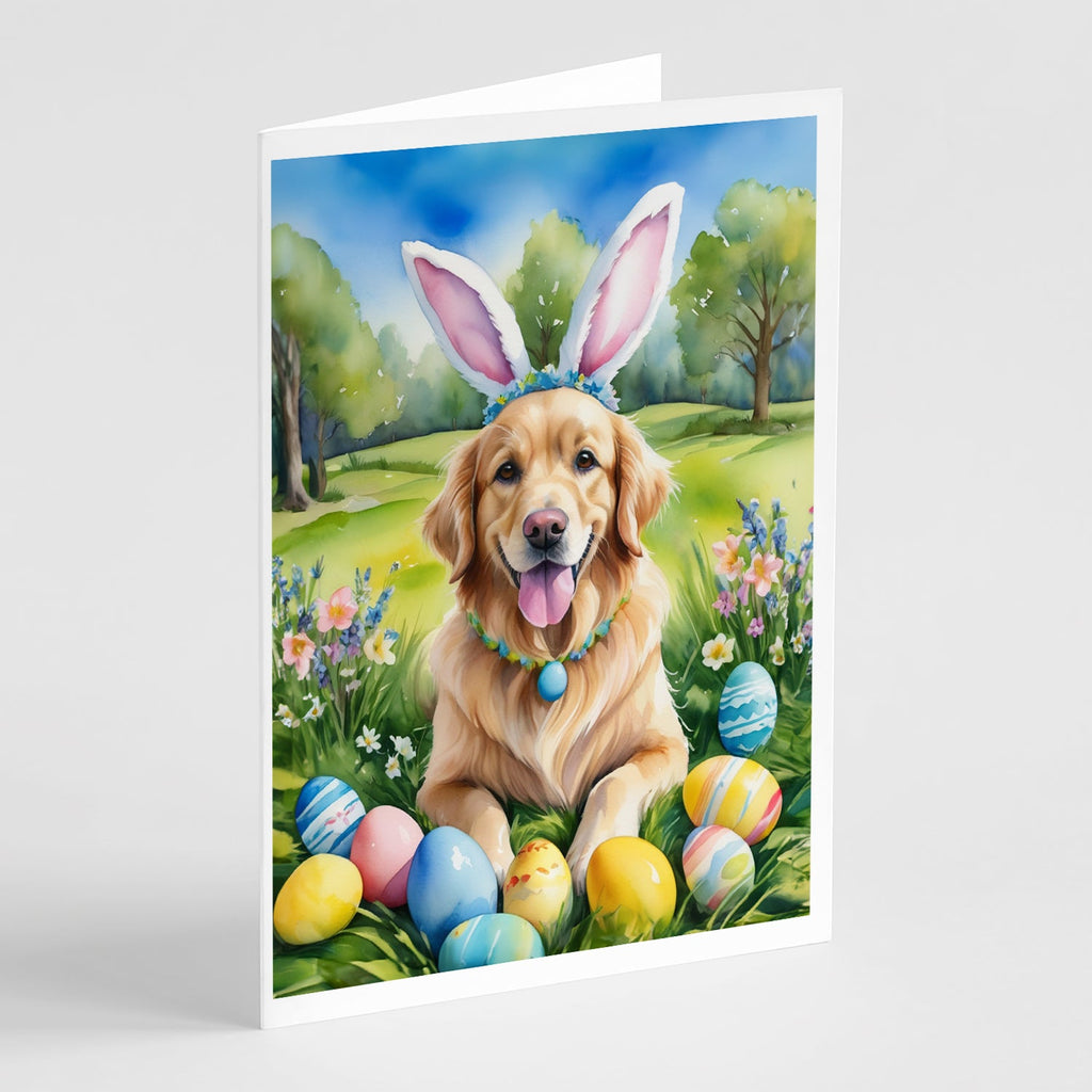 Golden Retriever Easter Egg Hunt Greeting Cards Pack of 8 Blank Cards with Envelopes Whimsical A7 Size 5x7