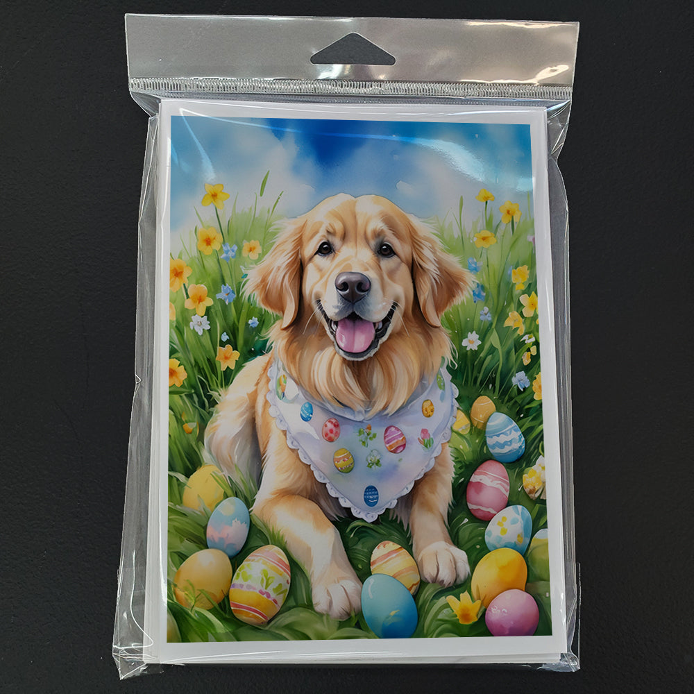 Golden Retriever Easter Egg Hunt Greeting Cards Pack of 8 Blank Cards with Envelopes Whimsical A7 Size 5x7