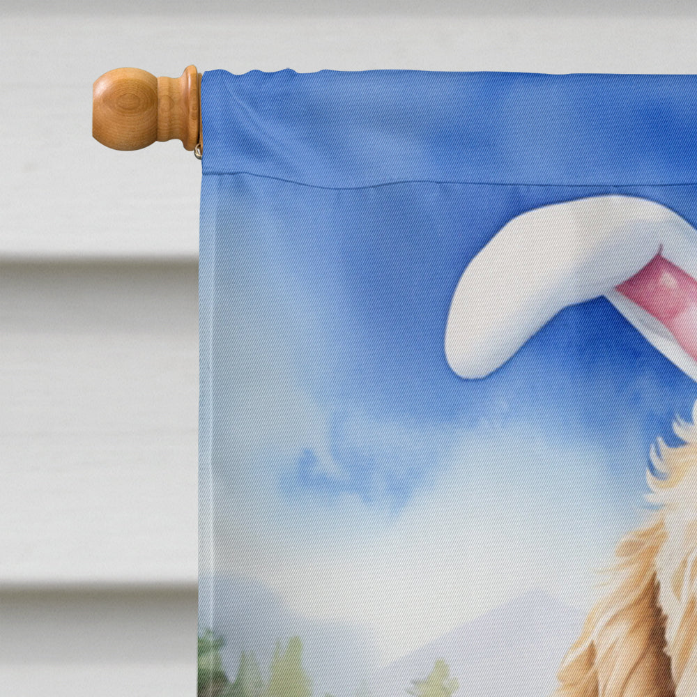 Goldendoodle Easter Egg Hunt House Flag 28x40 Porch Sleeve Pole Decorative Outside Yard Banner Artwork Wall Hanging, Polyester
