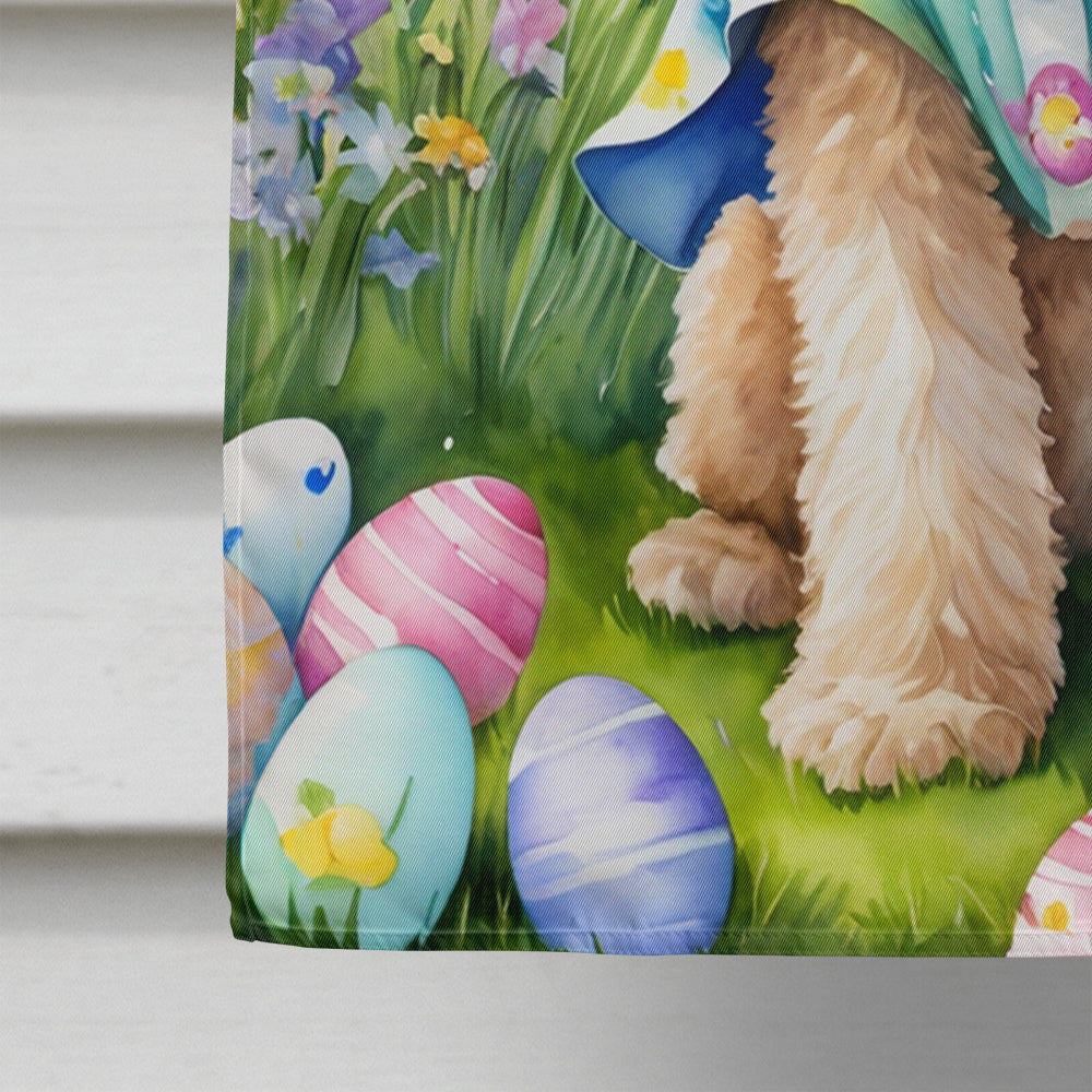 Goldendoodle Easter Egg Hunt House Flag 28x40 Porch Sleeve Pole Decorative Outside Yard Banner Artwork Wall Hanging, Polyester
