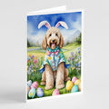 Goldendoodle Easter Egg Hunt Greeting Cards Pack of 8 Blank Cards with Envelopes Whimsical A7 Size 5x7