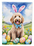 Goldendoodle Easter Egg Hunt House Flag 28x40 Porch Sleeve Pole Decorative Outside Yard Banner Artwork Wall Hanging, Polyester