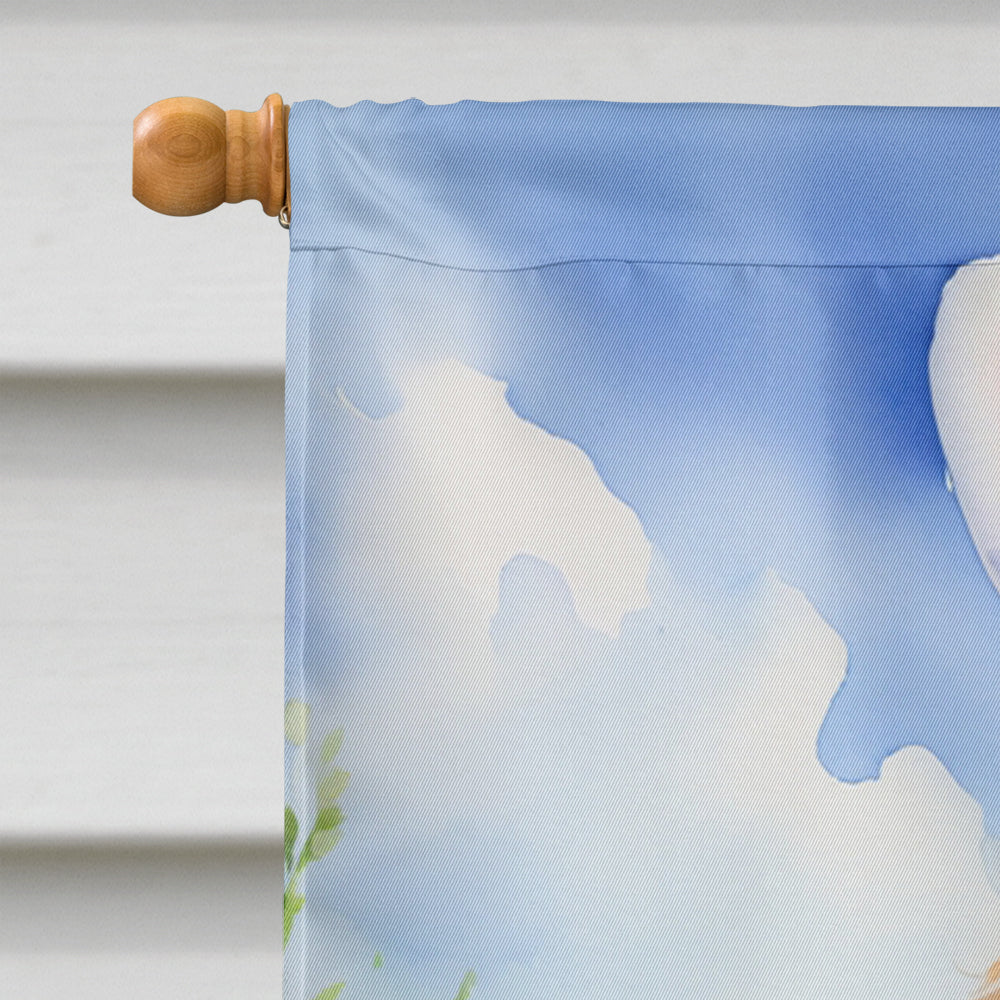Goldendoodle Easter Egg Hunt House Flag 28x40 Porch Sleeve Pole Decorative Outside Yard Banner Artwork Wall Hanging, Polyester