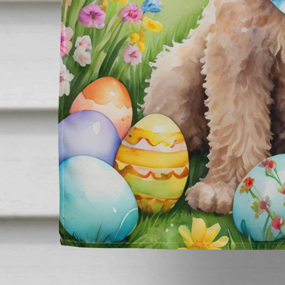 Goldendoodle Easter Egg Hunt House Flag 28x40 Porch Sleeve Pole Decorative Outside Yard Banner Artwork Wall Hanging, Polyester