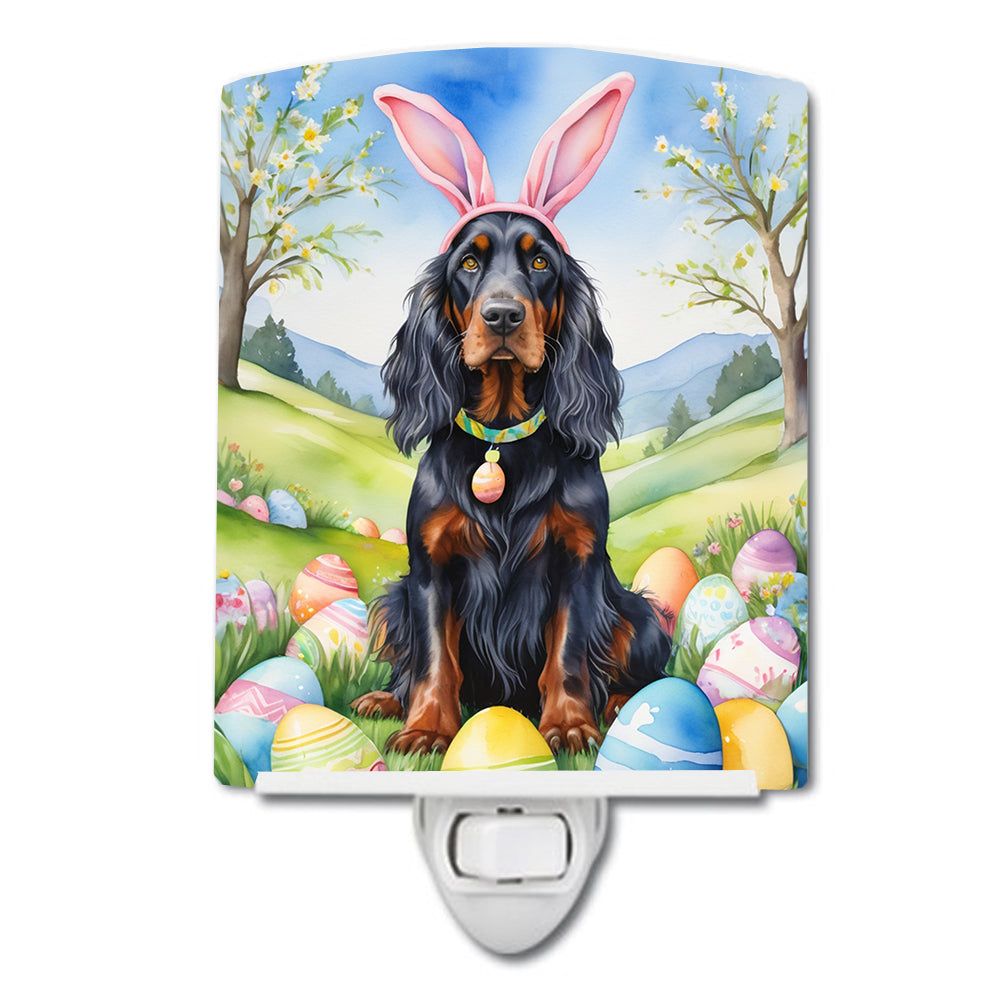 Gordon Setter Easter Egg Hunt Ceramic Night Light Compact, UL-Certified, Ideal for Bedroom, Bathroom, Nursery, Hallway, Kitchen, 6x4x3, Multicolor